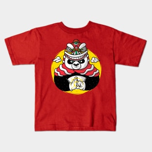 Lion Dance Panda Kids T-Shirt